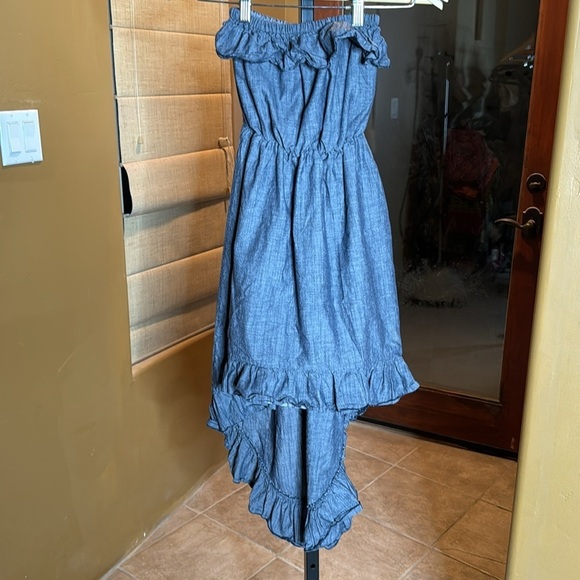 NEW LOOK STRAPLESS DENIM DRESS Size Medium - Picture 4 of 6